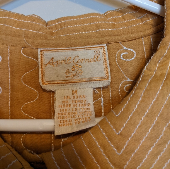 April Cornell vintage embroidery light jacket Medium yellow - Picture 3 of 3